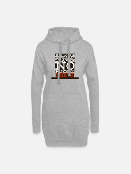 "Ein wahrer Gentleman ..." Design - Hoodie-Kleid - Grau meliert