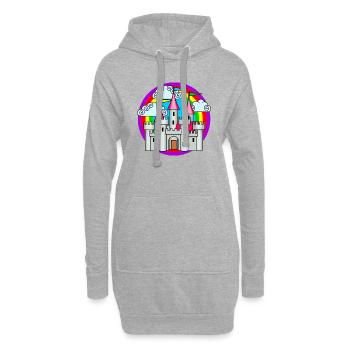 Château enchanté - Sweat-shirt à capuche long Femme - gris chiné - Devant