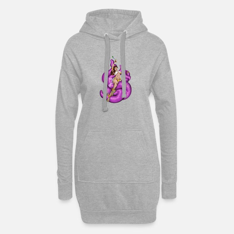 Tentakeln! - Hoodie-Kleid - Grau meliert