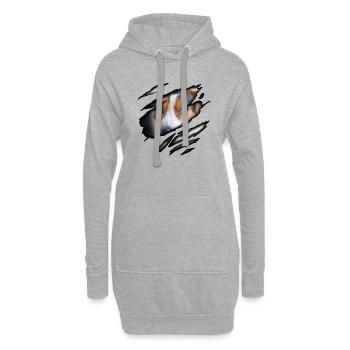 Jack Russel Terrier in mir - Hoodie-Kleid - Grau meliert - Vorne