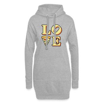 pizza love - Hoodie-Kleid - Grau meliert - Vorne