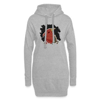 Hipster bird mixed media digital art collage - Hoodie Dress - heather grey - Front