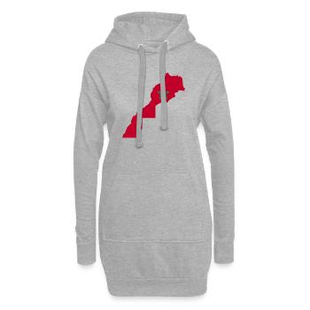 Maroc - Sweat-shirt à capuche long Femme - gris chiné - Devant