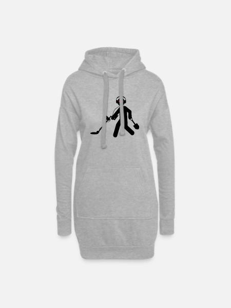 SchatzsucherHerzaugen-01 - Hoodie-Kleid - Grau meliert