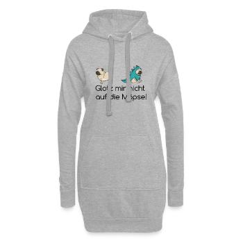 Glotz mir nicht auf die Möpse lustige Geschenkidee - Hoodie-Kleid - Grau meliert - Vorne