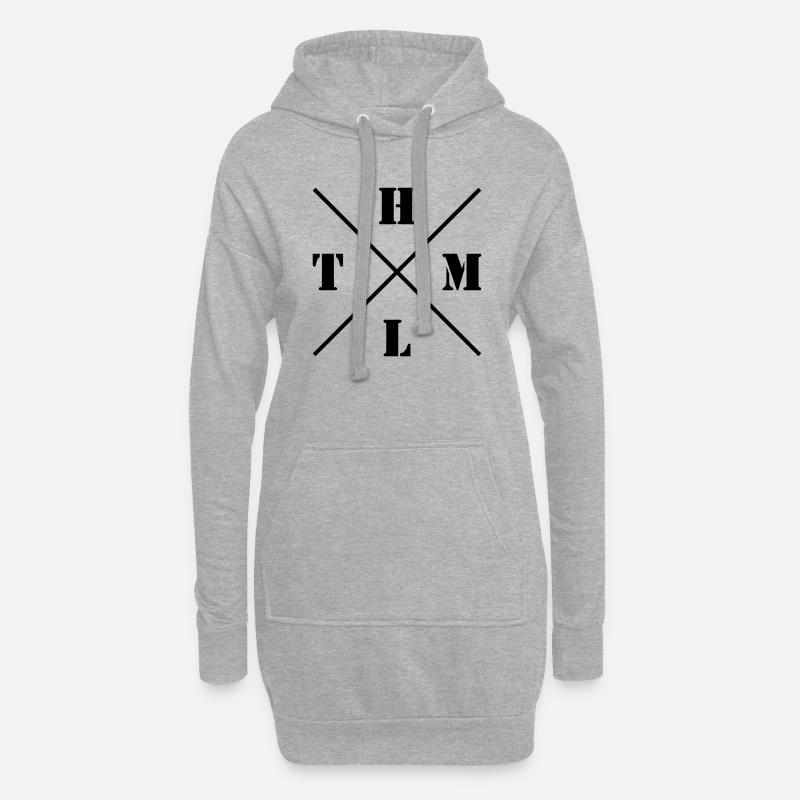 HTML Logo - Hoodie Dress - heather grey