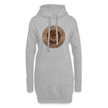Khanda symbol on wooden texture - Hoodie Dress - heather grey - Front