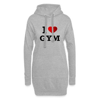 J'AIME GYM - Sweat-shirt à capuche long Femme - gris chiné - Devant