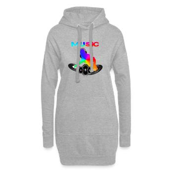 Music DJ - Hoodie-Kleid - Grau meliert - Vorne