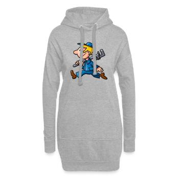 vl083c_worker_4c - Hoodie-Kleid - Grau meliert - Vorne