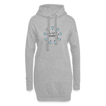 Diamonds are my kind of mandala, T-Shirt - Hoodie-Kleid - Grau meliert - Vorne