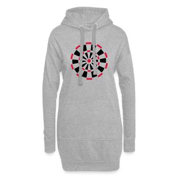 dart target - Sweat-shirt à capuche long Femme - gris chiné - Devant