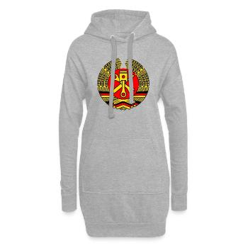 DDR Tuning Blason 3c (+ Your Text) - Sweat-shirt à capuche long Femme - gris chiné - Devant