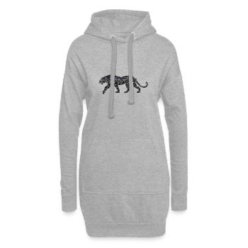 Panthère - Géométrique - Cadeau - Sweat-shirt à capuche long Femme - gris chiné - Devant