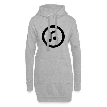 note icon - Sweat-shirt à capuche long Femme - gris chiné - Devant