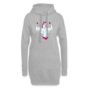 Pferdinant das Einhorn - Hoodie-Kleid - Grau meliert - Vorne
