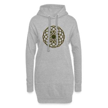 Blume des Lebens - Seed of Life - Tube Torus, - Hoodie-Kleid - Grau meliert - Vorne