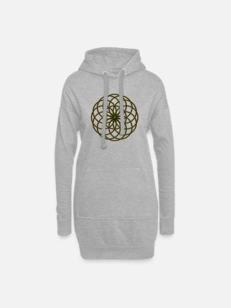 Blume des Lebens - Seed of Life - Tube Torus, - Hoodie-Kleid - Grau meliert