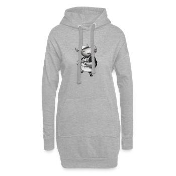 Pig Butcher - Hoodie-Kleid - Grau meliert - Vorne