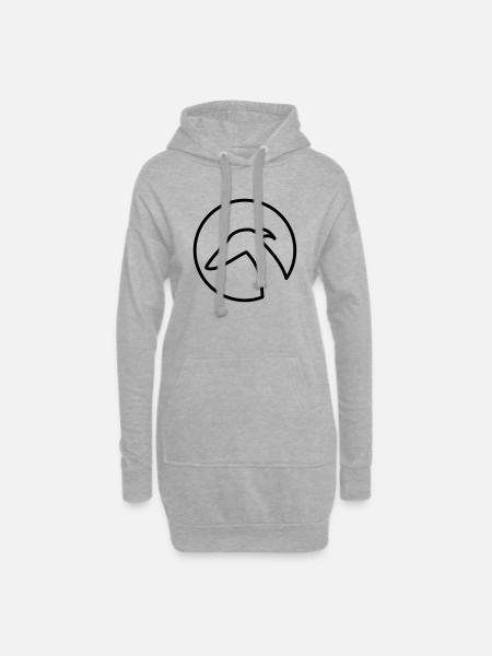 Wiindhund im Kreis - Hoodie-Kleid - Grau meliert