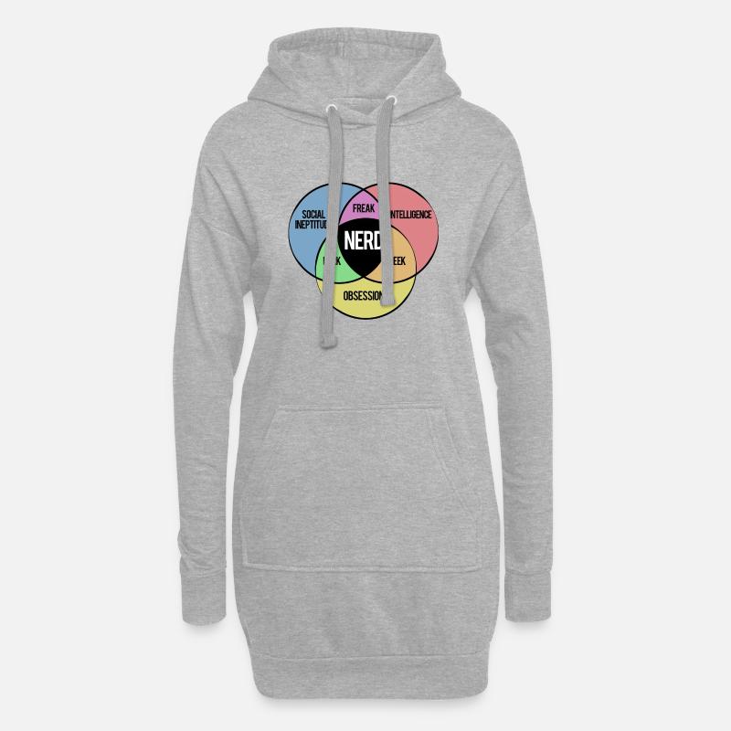 NERD SHIRT - Hoodie-Kleid - Grau meliert