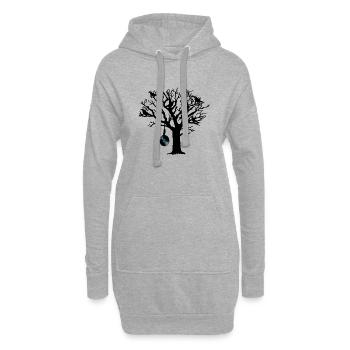 Oiseaux de musique à Tree 2 Hangman vinyle bleu - Sweat-shirt à capuche long Femme - gris chiné - Devant