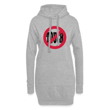 Ne touchez pas - Sweat-shirt à capuche long Femme - gris chiné - Devant