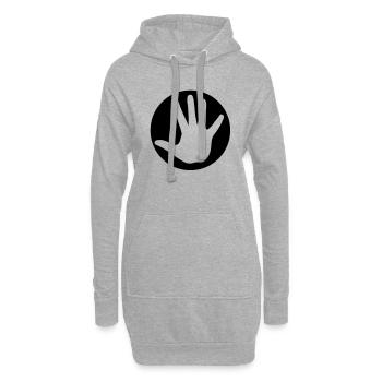 hand_1__f1 - Sweat-shirt à capuche long Femme - gris chiné - Devant
