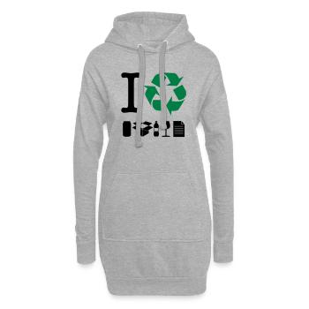 I Recycle - Sweat-shirt à capuche long Femme - gris chiné - Devant