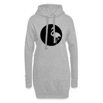 Flamingo Silhouette Moon - Hoodie-Kleid - Grau meliert - Vorne