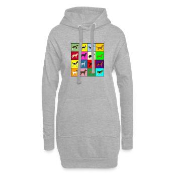 Bunte Hunde - Hoodie-Kleid - Grau meliert - Vorne