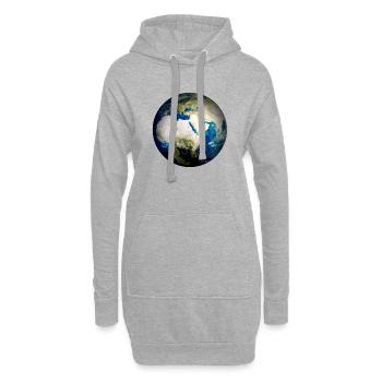Weltkugel Erde - Hoodie-Kleid - Grau meliert - Vorne