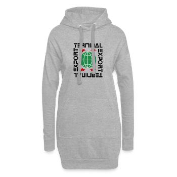 terminal export - Sweat-shirt à capuche long Femme - gris chiné - Devant