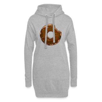 Donut mit Biss Schokolade - Hoodie-Kleid - Grau meliert - Vorne