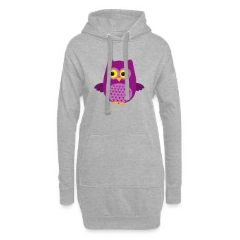 Eule - Hoodie-Kleid - Grau meliert - Vorne
