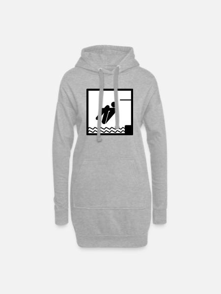Arschbomber - Hoodie-Kleid - Grau meliert
