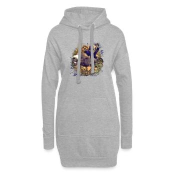 Steampunk Esel - Hoodie-Kleid - Grau meliert - Vorne