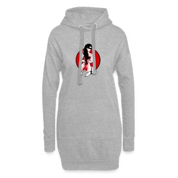 Bondage beauty red BDSM - Hoodie-Kleid - Grau meliert - Vorne