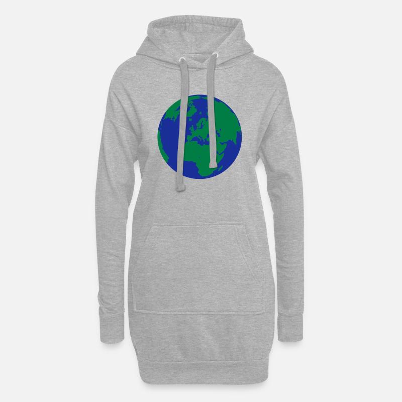 Erde - Hoodie-Kleid - Grau meliert
