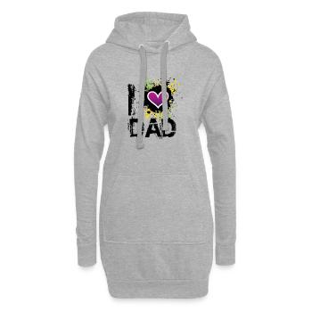 J'aime le papa de - Sweat-shirt à capuche long Femme - gris chiné - Devant