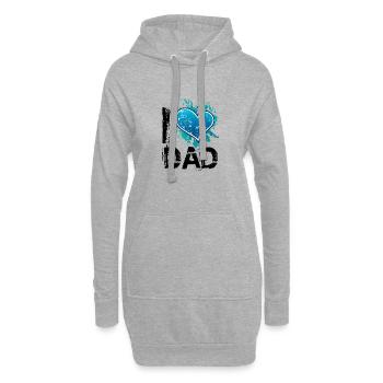 J'aime le papa de - Sweat-shirt à capuche long Femme - gris chiné - Devant