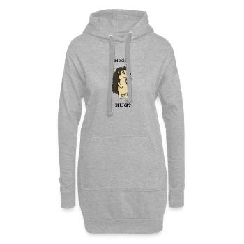Igel Umarmung - Hoodie-Kleid - Grau meliert - Vorne