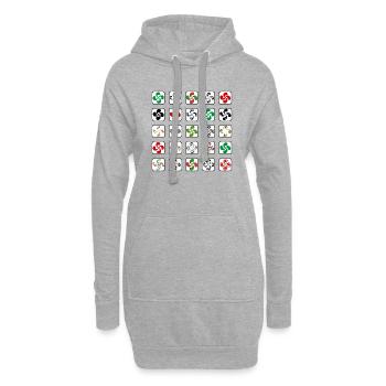Croix du Pays Basque - Sweat-shirt à capuche long Femme - gris chiné - Devant