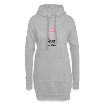 Flamingo Königin Vogel Spruch Geschenk - Hoodie-Kleid - Grau meliert - Vorne