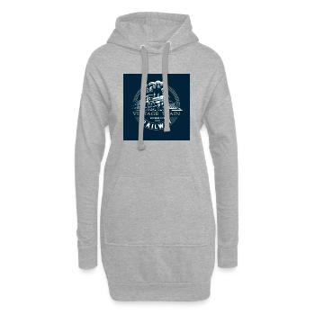 Locomotive, train, locomotive à vapeur - Sweat-shirt à capuche long Femme - gris chiné - Devant