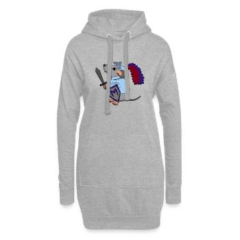 Chevalier souris - Sweat-shirt à capuche long Femme - gris chiné - Devant