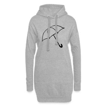 parapluie - Sweat-shirt à capuche long Femme - gris chiné - Devant