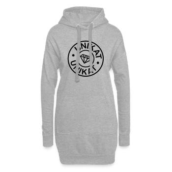 Unique avec Diamant - Sweat-shirt à capuche long Femme - gris chiné - Devant