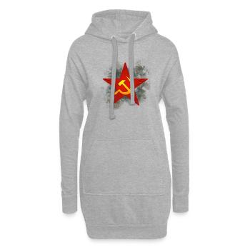 Sowjet roten Stern-Emblem - Hoodie-Kleid - Grau meliert - Vorne