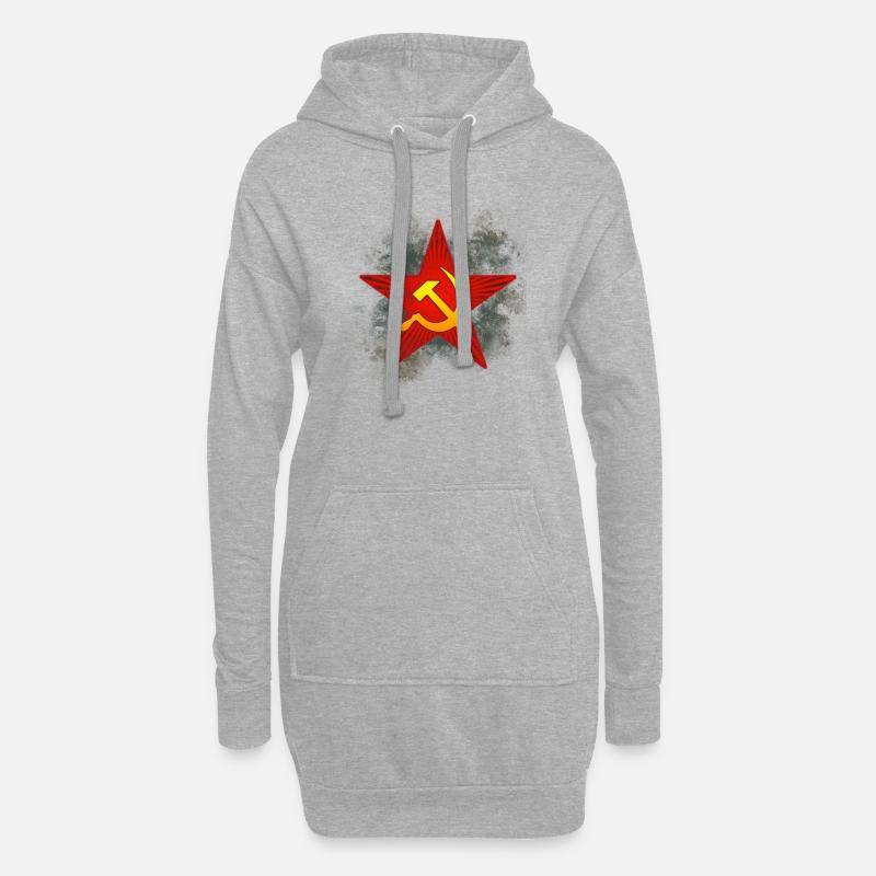 Soviet red star emblem - Hoodie Dress - heather grey